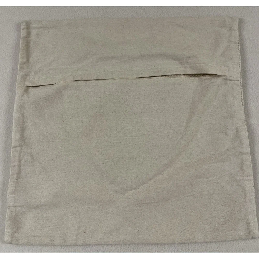 Creative Co-Op Pillow Heart 3D Colorful Sham Ecru Artsy Appliquéd Chindi India‎